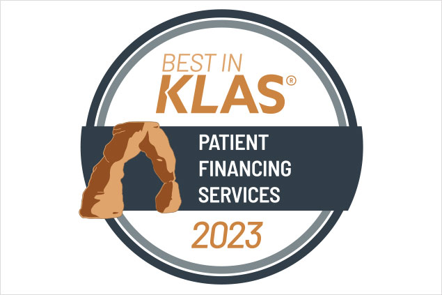 award for best in KLAS patient financing services 2023