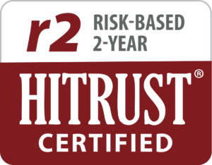 red HITRUST certification risk-based 2-year logo