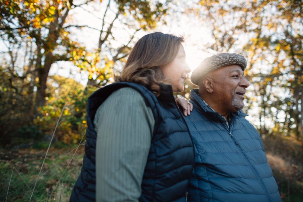 satisfied patients taking a walk after paying medical bills with patient financing engagement company