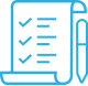 icon of organized checklist with pen