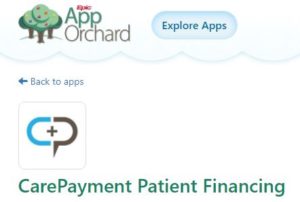 screenshnot of epic's app orchard with CarePayment integration