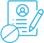 icon of profile crossed out conveying healthcare financing solution doesn't need an application